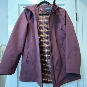 Pendleton Maroon Jacket with Geometric Pattern